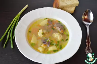 Суп с потрошками и овсяными клецками