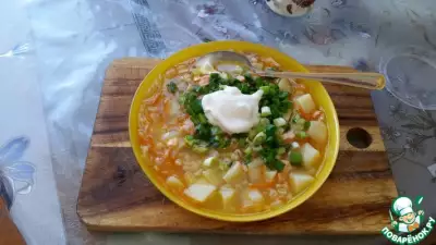 Суп из семги с перловкой