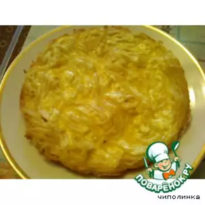 Творожная бабка со спагетти