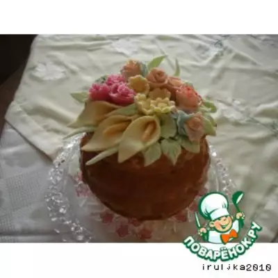 Торт "Горшочек с цветами"