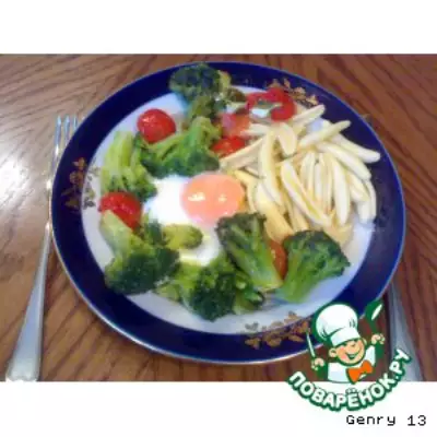 Макароны (Паста) с овощами и яйцом