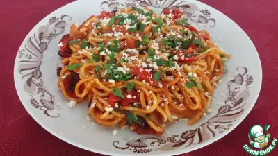 Спагетти с печеным перцем