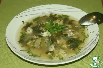 Суп с зелеными овощами и клецками