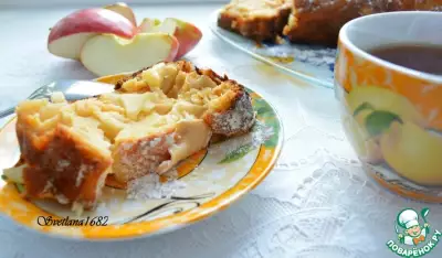 Творожный кекс с яблоками