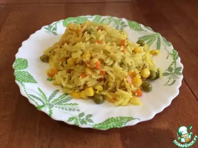 Рис с кукурузой и горошком в мультиварке