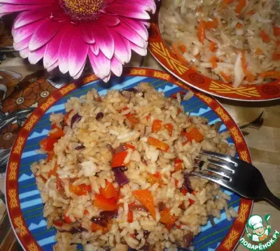 Острый рис с овощами