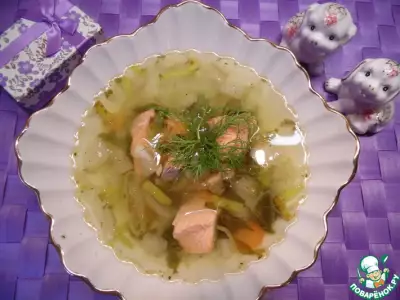 Суп с красной рыбой и фенхелем
