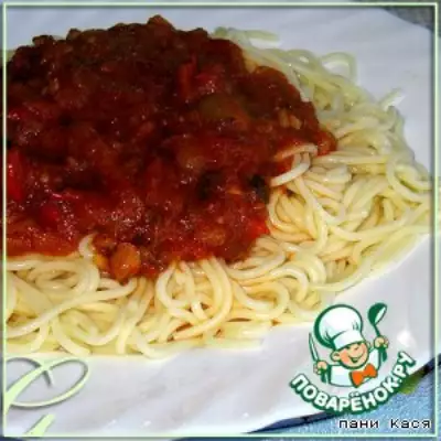 Спагетти с овощным соусом