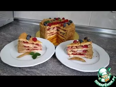 Торт "Наполеон" с двумя кремами