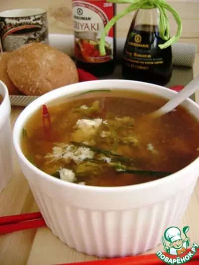 Суп по-китайски с кукурузой и луком