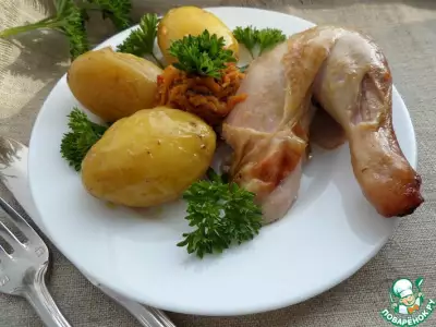Курица в овощном маринаде