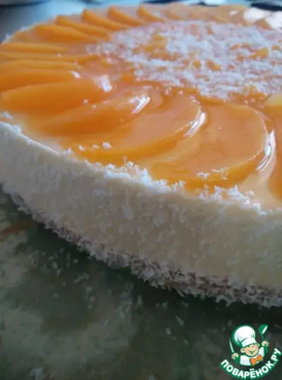 Творожно-персиковый торт с мюсли