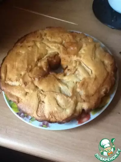 Пирог с творогом и яблоками без муки