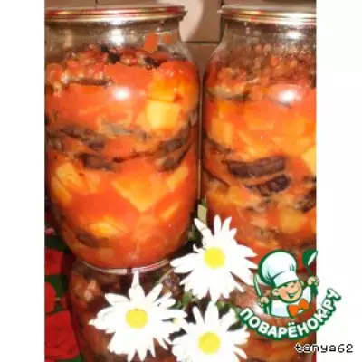 Баклажаны с картофелем в томатном соусе