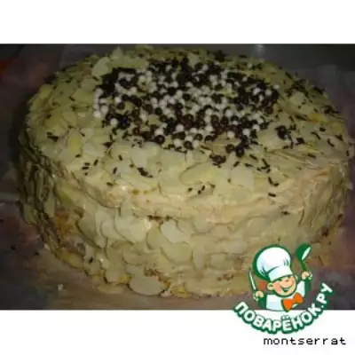 Белково бисквитный торт с мраморным кремом