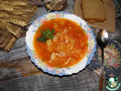Суп куриный с томатами