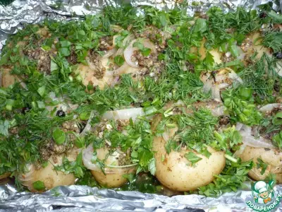 Картофель по деревенски на мангале