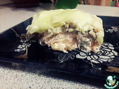 Запеченная форель под сыром с начинкой