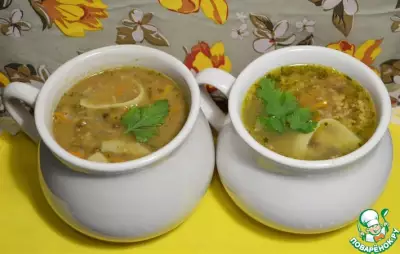 Густой суп с машем и лапшой