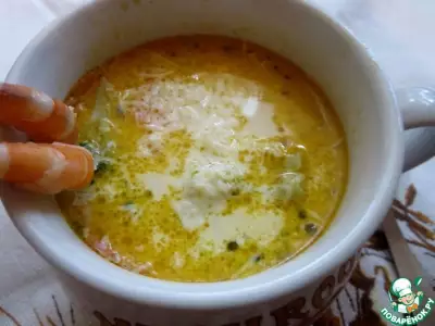 Суп с креветками и брокколи