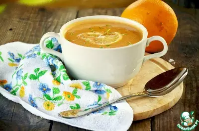 Суп крем из семги с апельсиновым соком