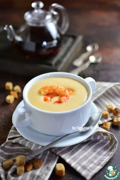 Рисовый крем-суп с креветками