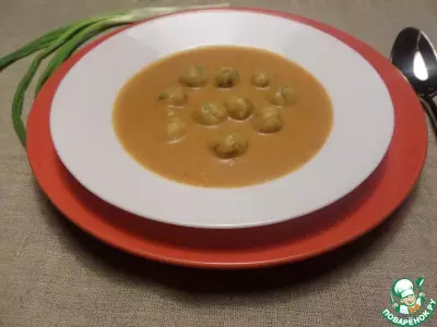 Овсяно-овощной суп-пюре с сырными шариками
