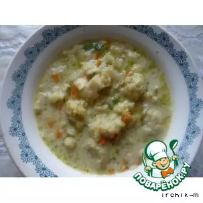 Суп из цветной капусты с белым соусом