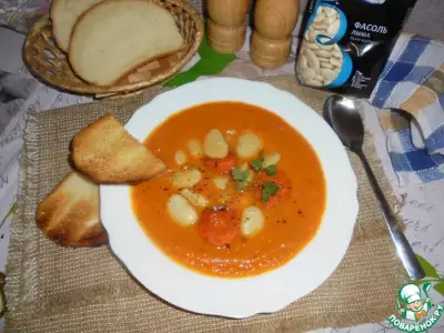 Морковный суп с белой фасолью