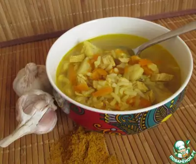 Суп индейка карри с цветной капустой