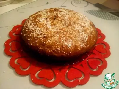 Шоколадный пирог на кефире с кокосовой стружкой