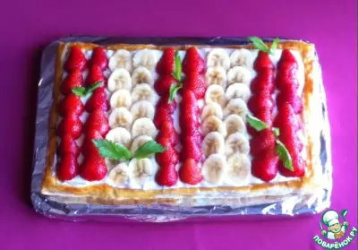 Тортик с фруктами на французский манер