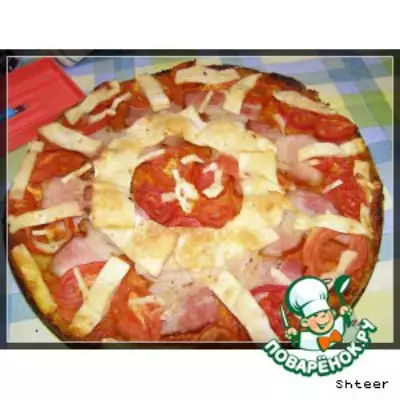 Макаронная пицца с копченой грудинкой Отголоски прошлого