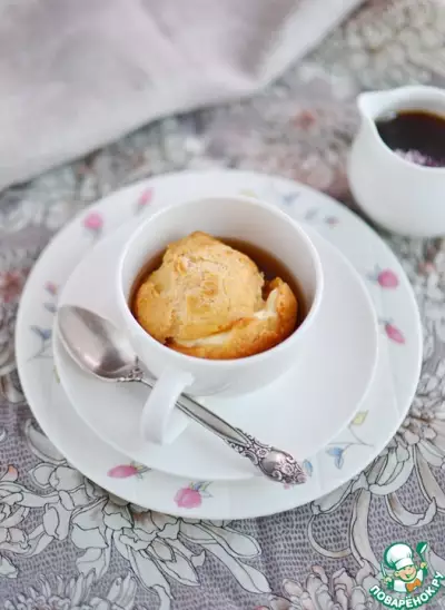 Заварные булочки с кофейно ванильным соусом карамель