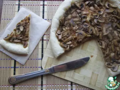 Открытый постный пирог с грибами