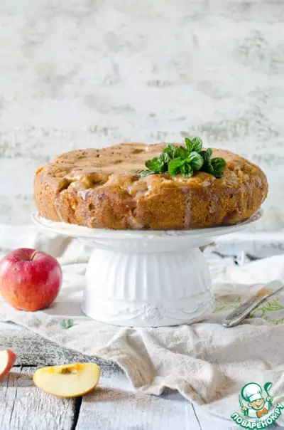 Яблочный пирог со сливочной заливкой