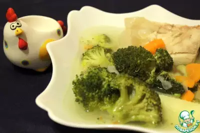 Диетический рыбный суп с брокколи