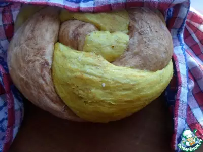 Хлеб "Мраморный"с чесноком и сыром