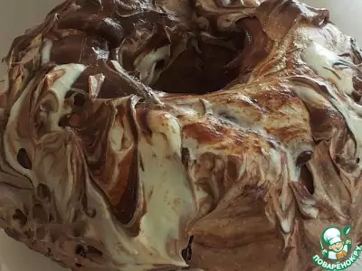 Шоколадный кекс с мраморной глазурью