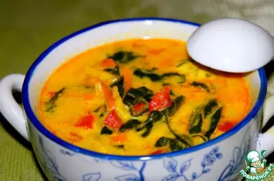 Овощной суп со шпинатом