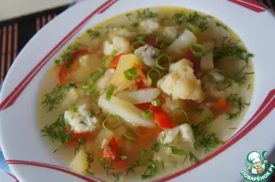 Пряный овощной суп с сырными ньоками