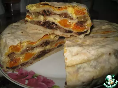 Пирог "Зебра" из лаваша