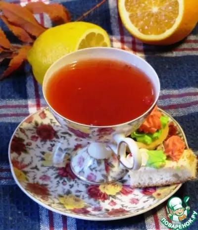 Клюквенный чай с цитрусовыми