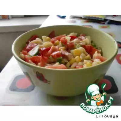 Весенний салат со вкусной заправкой