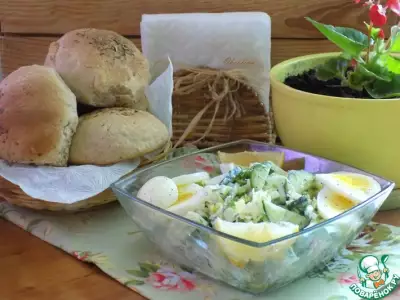 Салат с капустой и зернистым творогом