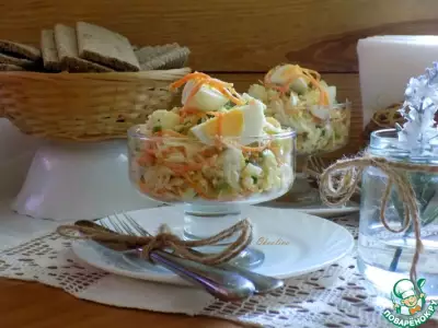 Яичный салат с зелёной редькой
