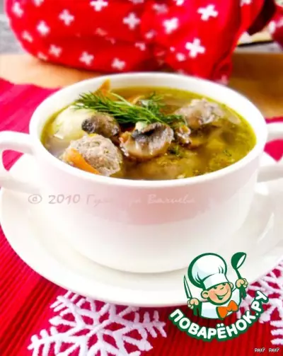 Суп из белой фасоли с грибами