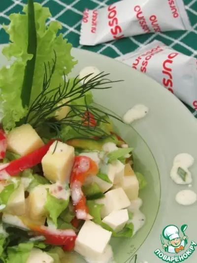 Овощной салат с заправкой из ряженки