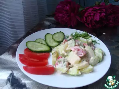Экспресс салат из кабачков с помидорами