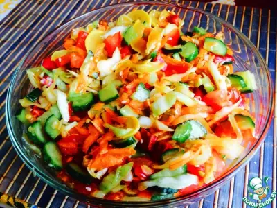 Пикантный салат из свежих овощей летнее сокровище